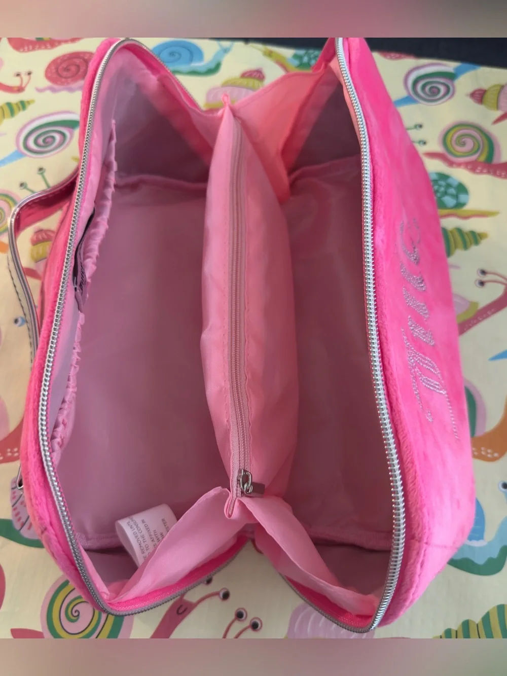 Juicy Couture Hot Pink Velour Cosmetic Bag Makeup Case NWT